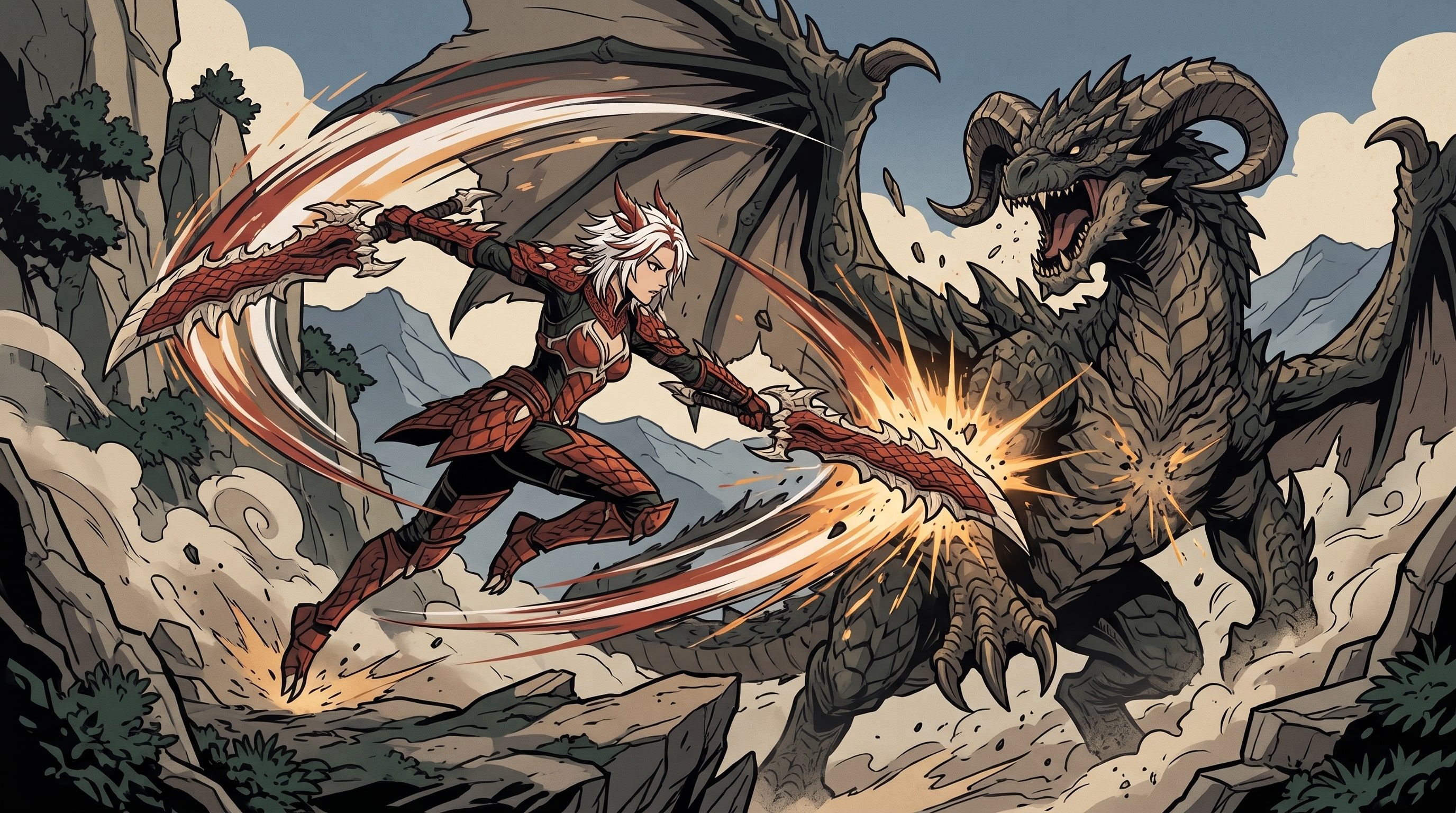 Illustration of Keres chaining a fast Dual Blades combo