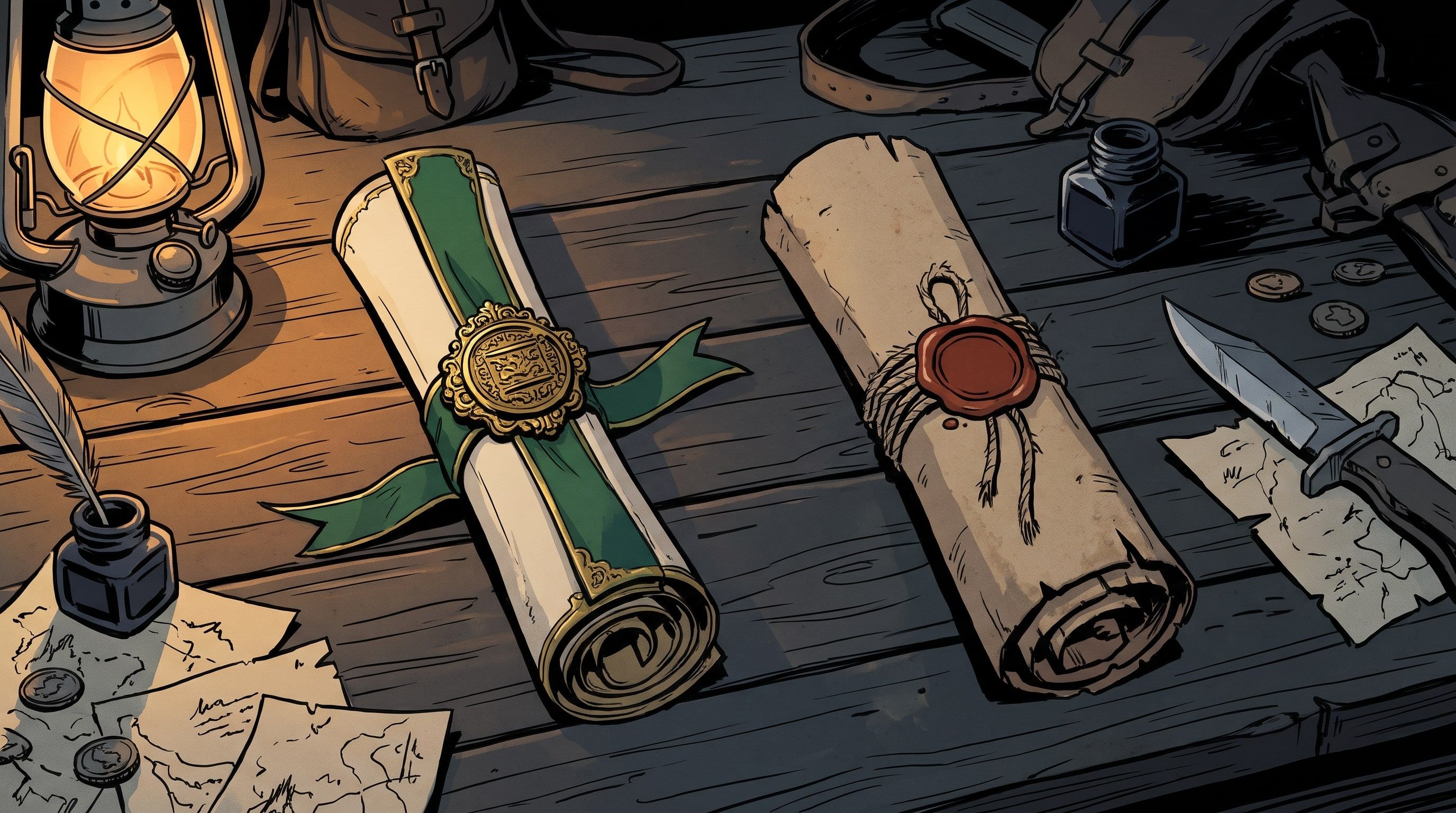 Illustration of featured and standard contracts side by side