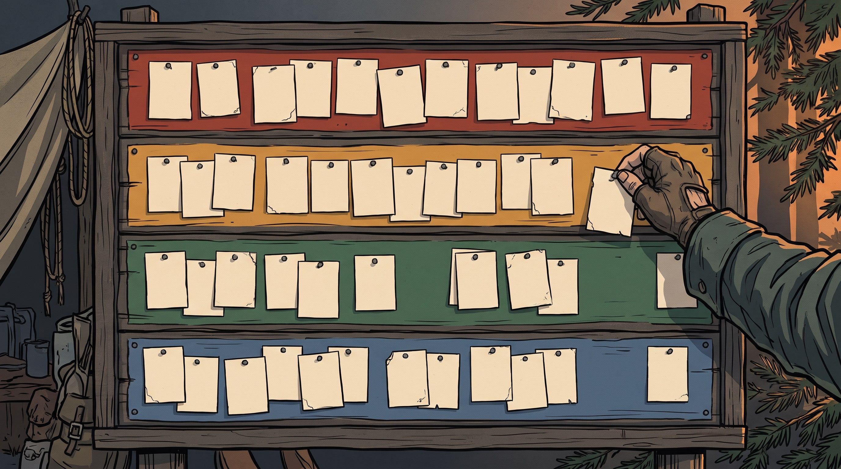 Illustration of Adventurers being sorted into S, A, B and C tiers