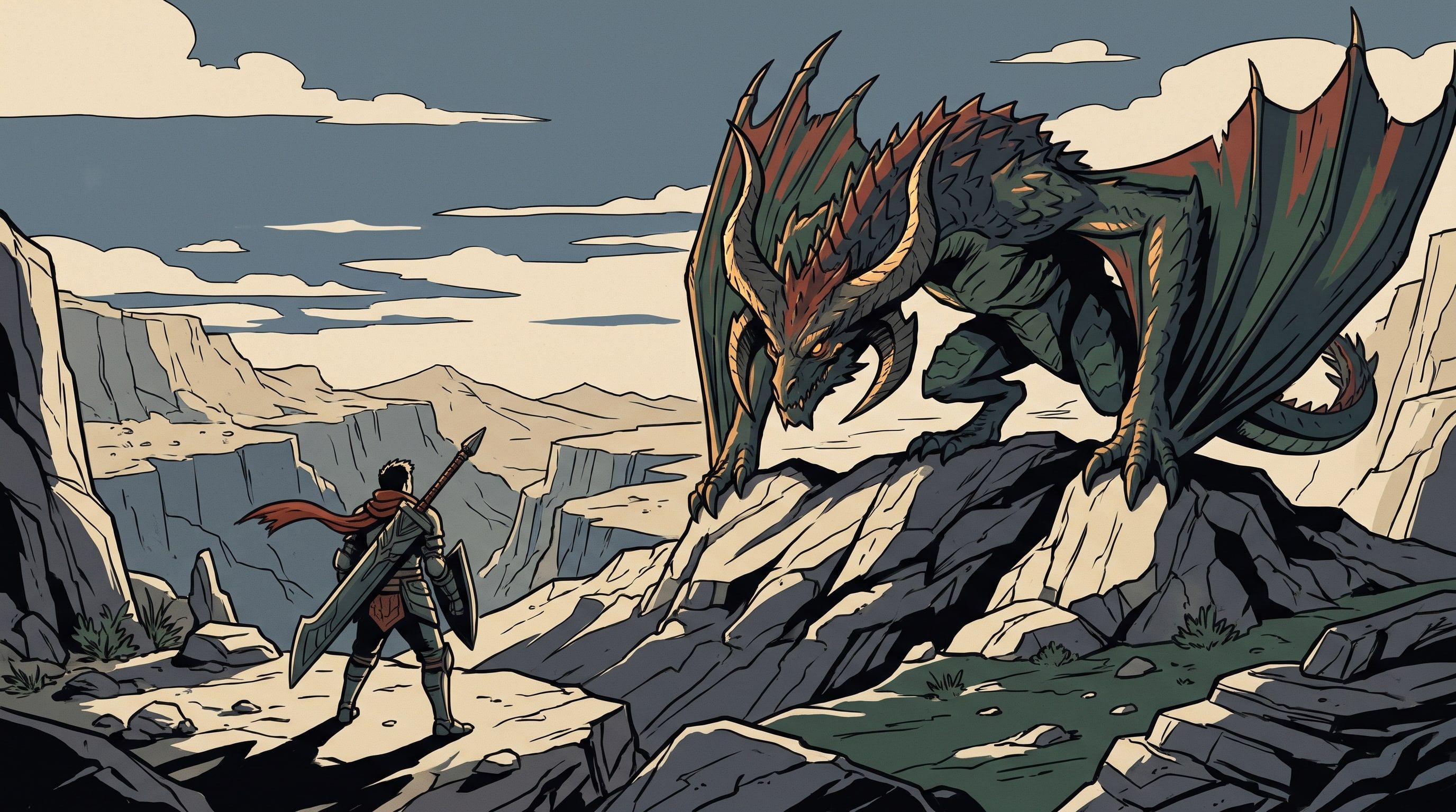Illustration of a lone hunter facing a monster with no squadmates